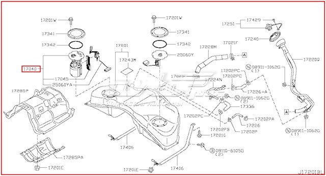 Резинка щетки стеклоочистителя пассажирская NISSAN 288951AA0A