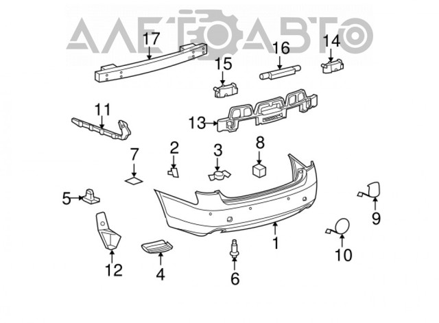 Soporte de parachoques trasero exterior derecho 5215730061 TOYOTA
