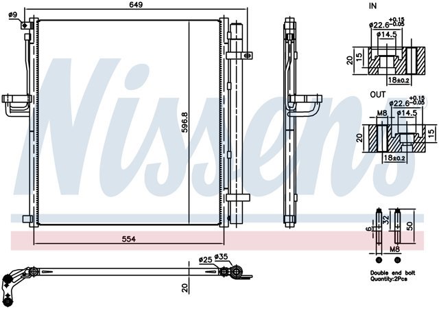 Радиатор охлаждения кондиционера NRF 350621