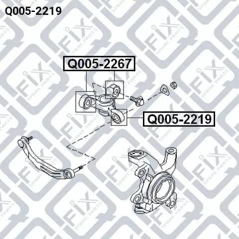 Сайлентблок передній цапфи (кулака) Q0052219 Q-FIX