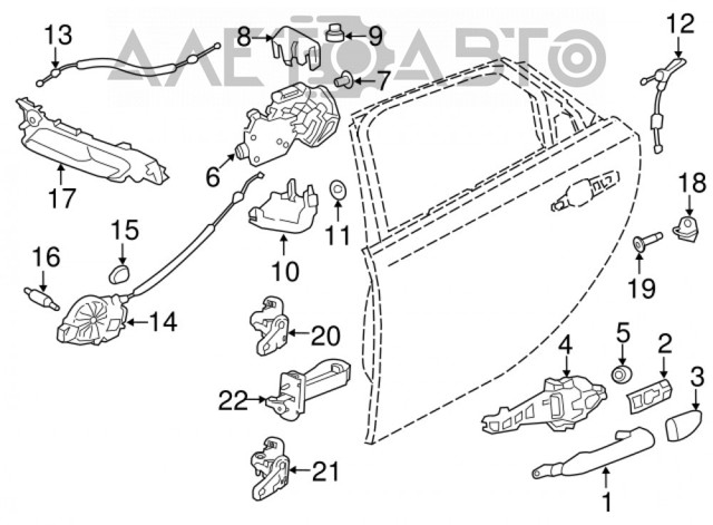 T4A2514 Jaguar Петля передней двери левая