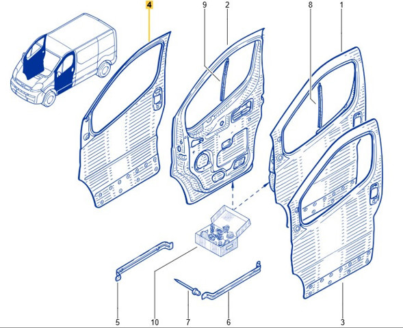 Дверь передняя правая Renault (RVI) 7751472217 цена, от 37.14 USD