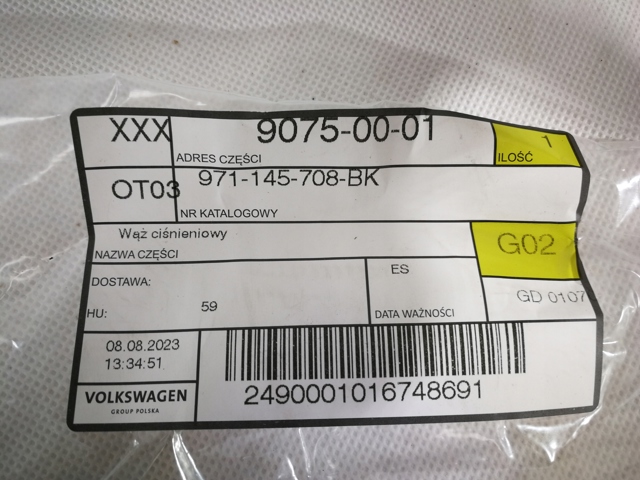  Porsche 971145708BK