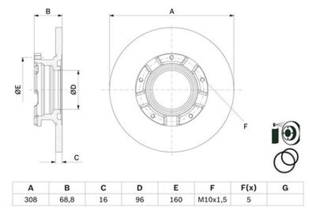 Диск тормозной задний BOSCH 0986479F62