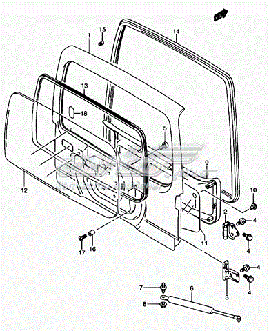 Уплотнитель багажника (двери 3/5-й задней) на Suzuki Jimny FJ