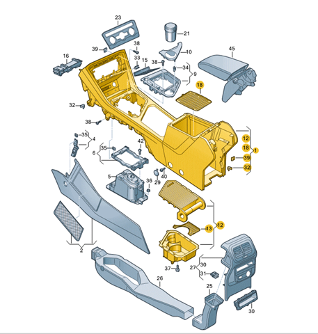 Консоль панели управления центральная VAG 5NN863241E82V цена, от 25.34 USD
