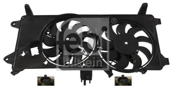 Difusor de radiador, ventilador de refrigeración, condensador del aire acondicionado, completo con motor y rodete 45900 FEBI