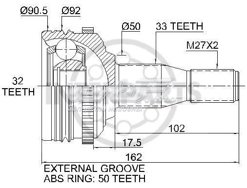 Левая полуось Interparts CH122059A