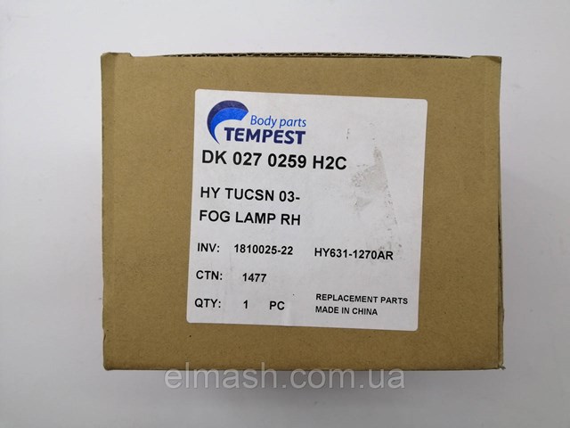Фара противотуманная, левая Tempest 0270259H1C цена, от 18.46 USD