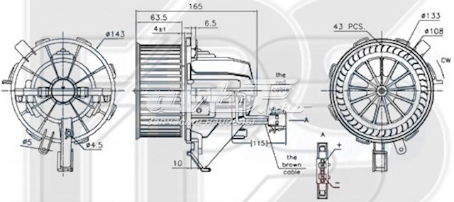 FP 12 W0208 FPS motor de ventilador de forno (de aquecedor de salão)