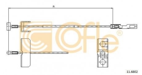 Трос ручника проміжний 116802 COFLE