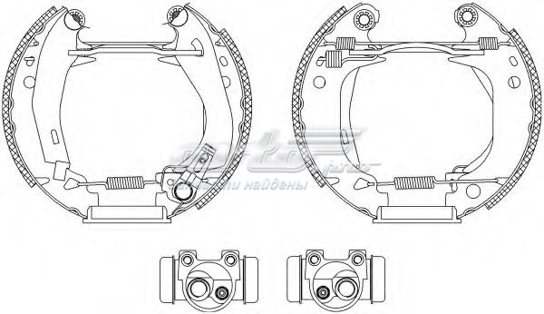 Задние барабанные колодки 95666842 Peugeot/Citroen