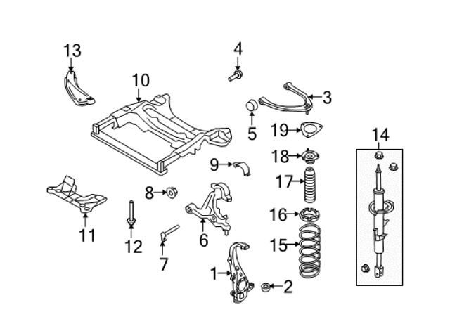 543201CA1D Nissan/Infiniti Подушка амортизатора переднего