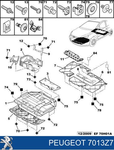 Deflector de parachoques delantero 7013Z7 PEUGEOT