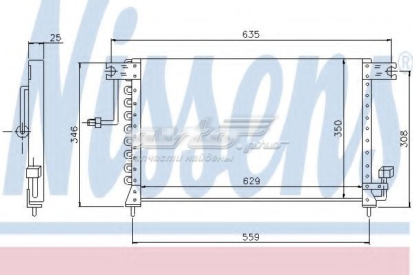 Radiador de aire acondicionado 94033 NISSENS