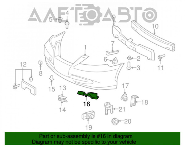 Праве кріплення переднього бампера 5211533090 TOYOTA