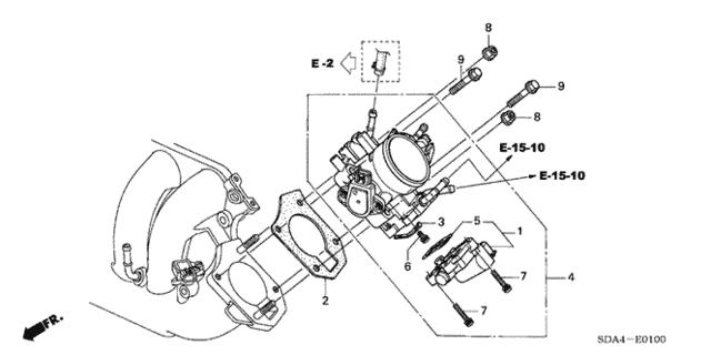 Прокладка дросельної заслінки 16176RAAA01 HONDA