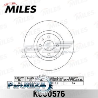 K000576 Miles диск тормозной передний