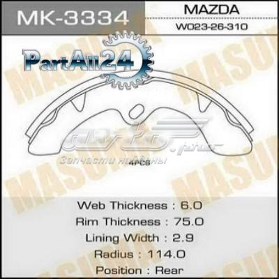 Тормоза рабочие задние ножные и тормозные барабаны Masuma MK3334 цена, от 101.79 USD