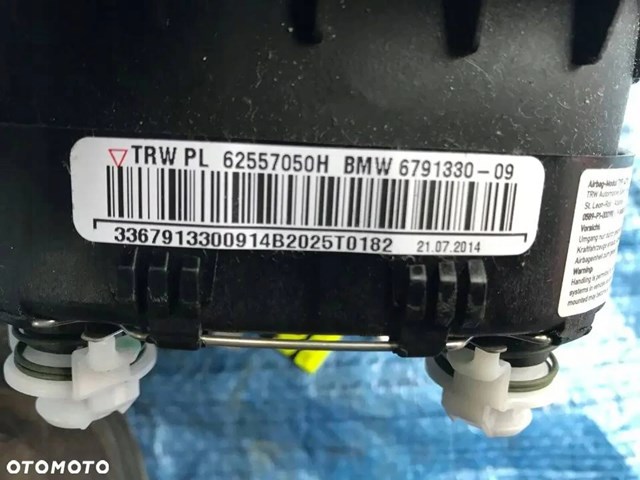 Подушка безопасности водителя 6791330 BMW