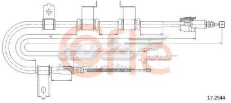 Трос стоянкового гальма задній лівий 172544 COFLE