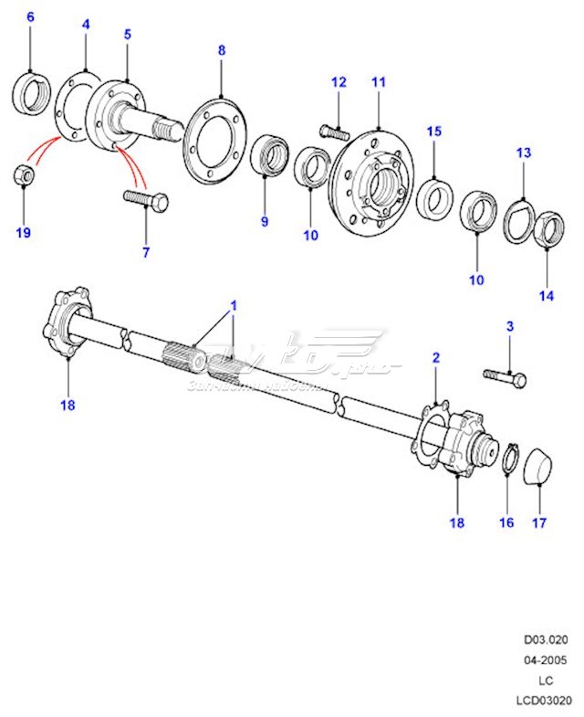 LR072976 Land Rover Полуось задняя правая
