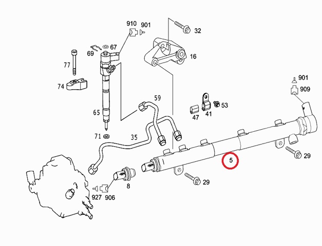 6460701595 MERCEDES Rampa de inyectores original y equivalente