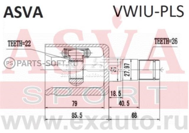 ШРУС внутренний передний VWIUPLS Asva