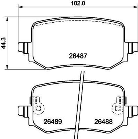 Задние тормозные колодки 8DB355042851 HELLA