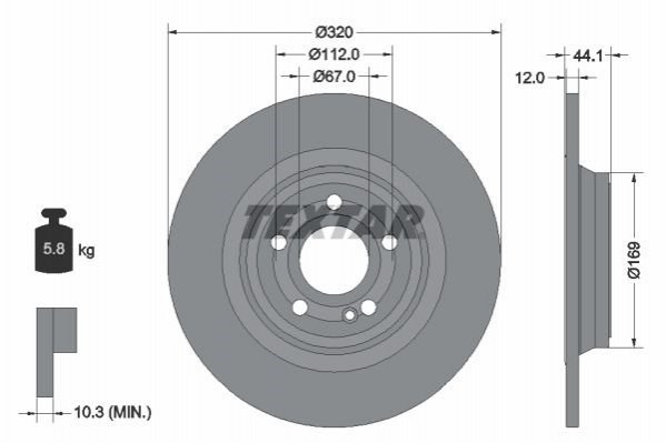 92324303 Textar disco do freio traseiro