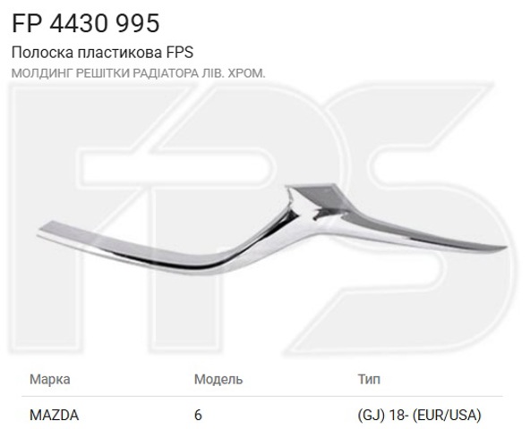 FP4430995 FPS Молдинг решетки радиатора левый