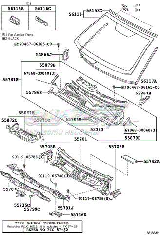 5610142131 Toyota стекло лобовое