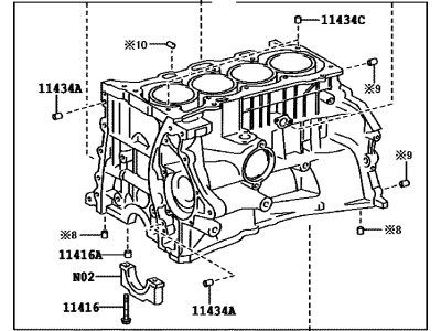 Блок двигуна 1141039126 TOYOTA