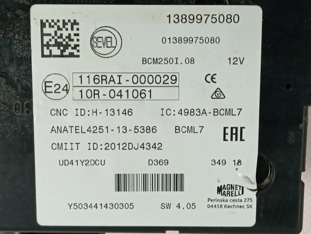 1389975080 Peugeot/Citroen Блок управления систем комфорта