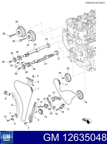 Комплект приводу ГРМ ланцюгової 12635048 GM