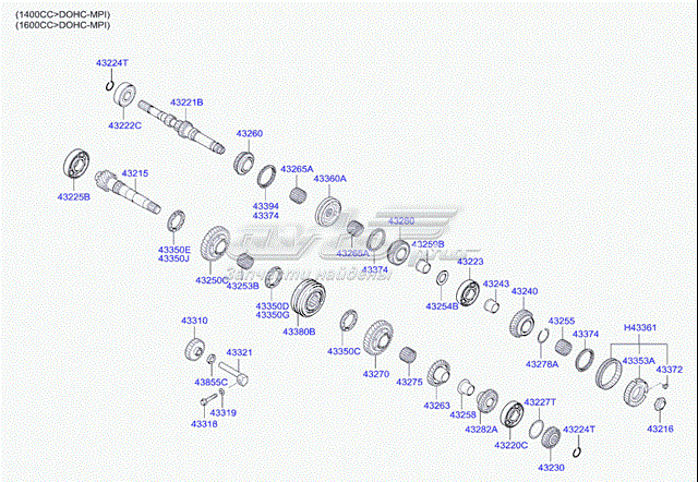 4339432000 Hyundai/Kia anel de sincronizador