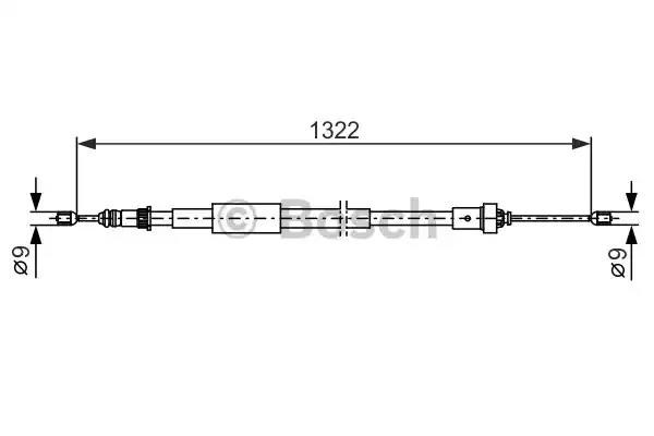 Трос стоянкового гальма задній лівий 1987482385 BOSCH