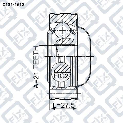 Junta homocinética de árbol de cardán delantero, delantera Q1311613 Q-FIX