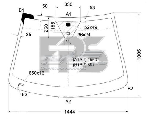 Лобовое стекло 96622295 General Motors