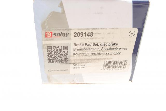 Купить 209148 Solgy Колодки тормозные