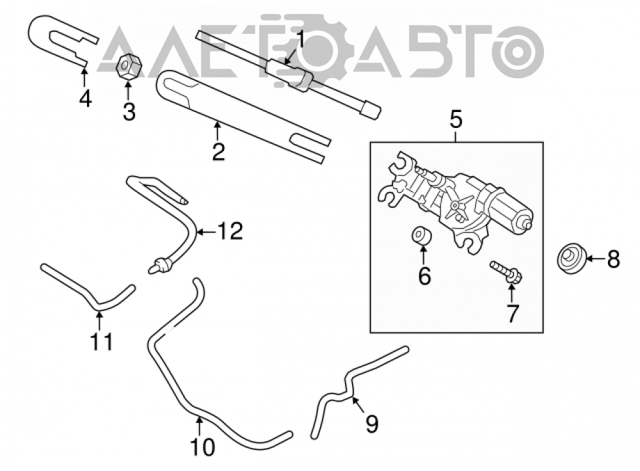 987002V000 Hyundai/Kia Механизм стеклоочистителя стекла заднего