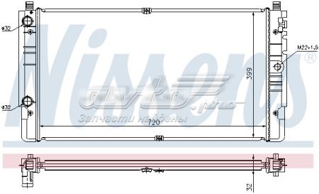 Радиатор охлаждения двигателя Nissens NIS65238A цена, от 110.53 USD