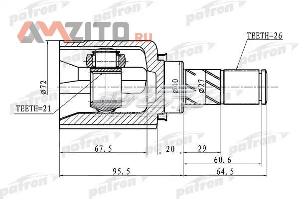 ШРУС внутренний передний PCV1409 Patron