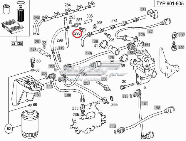 Штуцер (накінечник) форсунки шланга обратки A6020780034 MERCEDES