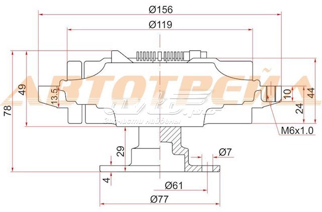 Вискомуфта вентилятора 2108275T02 Nissan/Infiniti