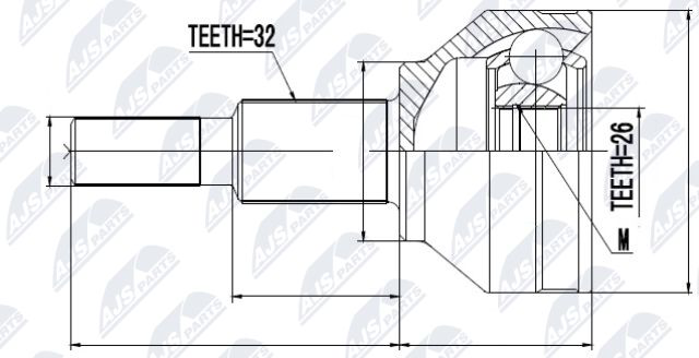 NPZ-FT-054 NTY junta homocinética externa dianteira