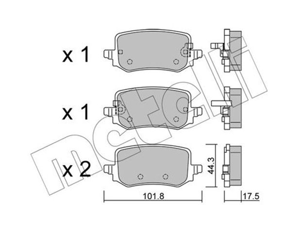 Задние тормозные колодки 2213010 Metelli