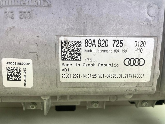 Приборная доска (щиток приборов) VAG 89A920725 цена, от 1536.63 USD