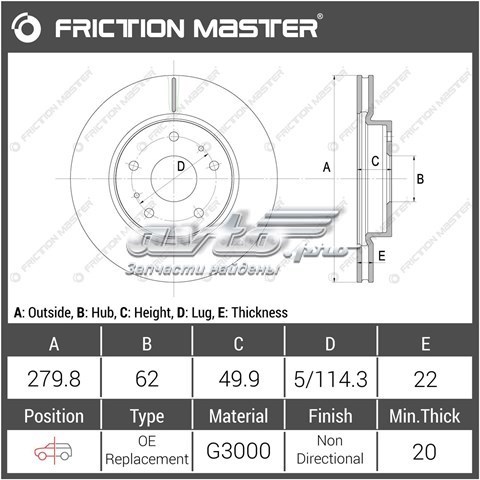 Купить R1217 Friction Master Ротор тормозной