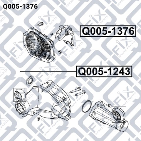 Сайлентблок (подушка) редуктора переднього моста, передній Q0051376 Q-FIX